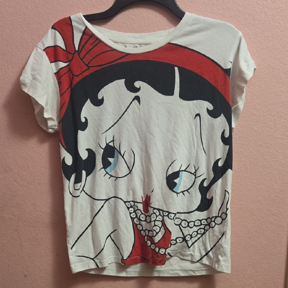 Betty Boop Graphic T-Shirt - Red and White